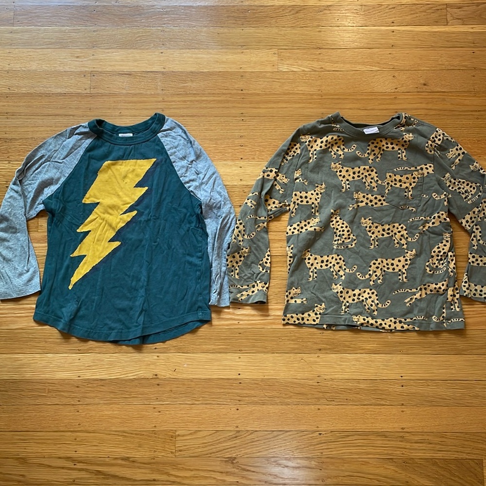 2 Hanna Andersson long sleeve printed tees size 6/7